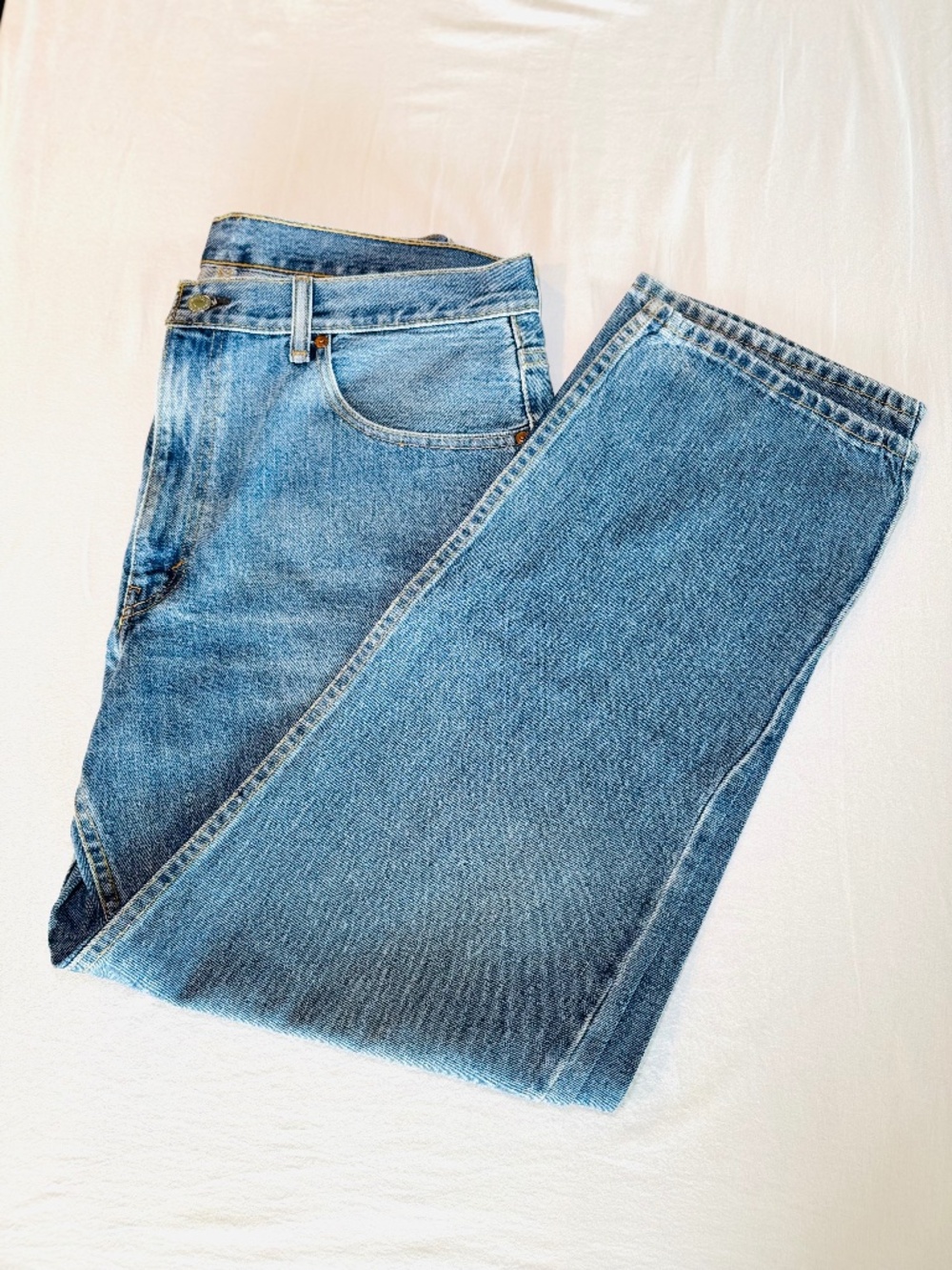 Levis Jeans Mens 36x30 Light Wash 550 Straight Leg Red Tab Denim 90s Vintage